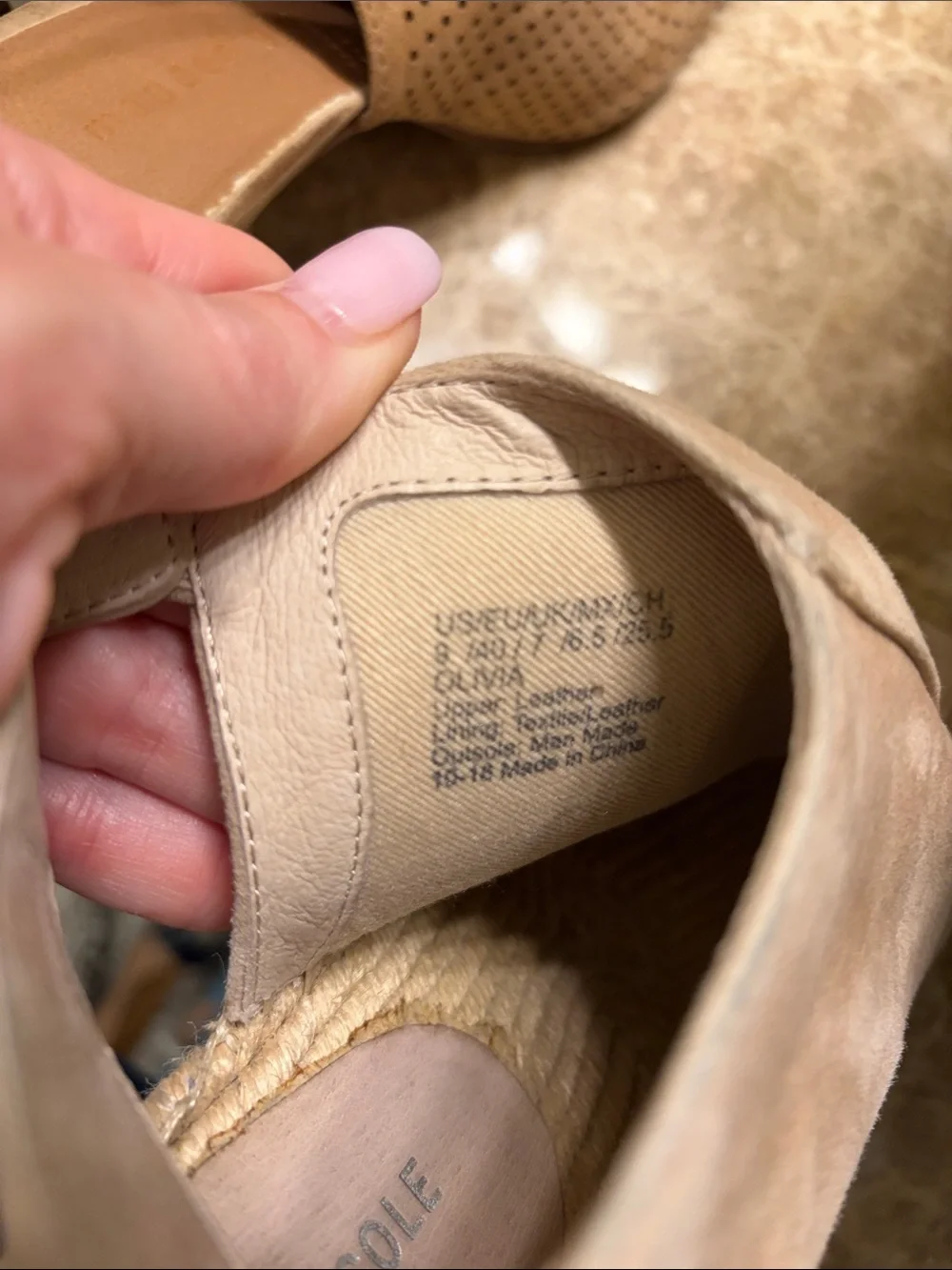 Kenneth Cole Taupe Suede Peep-Toe Espadrille Wedge Booties